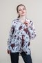 Women's Summer Brown Long Satin Shirt with Side Slits 70021