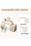 Bedroom Vanity Table, Makeup Table with 5 Drawers, Adjustable Size Dressing Desk for Girls' Bedroom - Multifunctional as Bedside Table, Study Desk & Learning Table,100*40*60cm（Warm White, SZY100） - 5