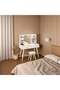 Bedroom Dresser and Stool Set, White Makeup Vanity Table for Girls with LED Light Mirror + 2 Drawers & Storage Shelves, 3 Light Modes Adjustable Brightness Dressing Desk - 3