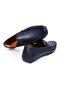 Dark Blue Color Laceless Genuine Leather Men's Shoes - 2
