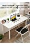 120x58x75cm Multifunctional Large Desk for Living Room, Bedroom, Study - White Rectangular Desk for Dining, Makeup and Working, Simple Fashion Dining Table & Office Computer Desk - 2