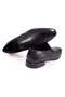 Black Color Laceless Genuine Leather Men's Shoes - 2