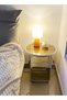 3-Tiers Multipurpose Unique Design Side Table Bedside Table with Storage Shelves Round Glass Top Nightstand for Bedroom Living Room 45x50 cm (Fully Assembled) - 3