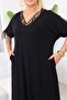 Plus Size Cotton Lycra Dress with Bow Detail on the Sleeves - 8