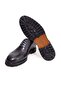 Black Color Lace-Up Genuine Leather Men's Shoes - 3