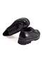 Black Color Lace-Up Genuine Leather Men's Shoes - 2