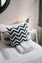 Premium Zik Zak Throw Pillow |   Washable Black White |   Original Silicone Filler |   9 Different Sizes - 6