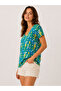Women's V-Neck Short Sleeve Floral Pattern T-Shirt - 2