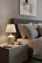 Kaya Modern Bohemian Table Lamp (Stone Body) (with Cream Shade)