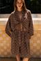 Brown Front Tie Polka Dot Kimono Set - 51432 - 2