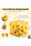 Cheese Cube Squishy Squeeze Toy 7cm – Slow Rise Swiss Cheese Squishy Fidget Stress Ball for Kids & Adults | Soft Sensory Decompression Toy for Anxiety Relief & Study Focus | Funny Novelty Stoc - 2