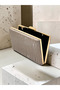 Rosegold Striped Laser Patterned Women's Evening Dress Bag Wedding Engagement Graduation - 2