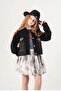 Girl's Star Patch Embroidery Detailed Denim Jacket 1550-2 - 3