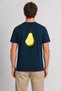 Digital Pear Shape Graphic Print T-Shirt - Navy Blue