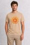 Retro Orange Slice Graphic Print T-Shirt - Cream