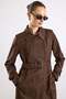 Shirt Collar Double-Breasted Water-Repellent Trench Coat Brown 6819 - 4