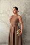 Camel Halter Neck Flared Dress - 2