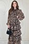 Leopard Leopard Print Flounce Chiffon Dress