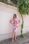 Pink Patterned Slit Dress