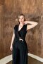 Black Asymmetrical Vest and Pants Set - 2