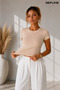 Women's Fitted Crew Neck Stretchy Soft Cotton Basic T-Shirt