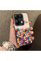 Redmi Note 14S Compatible Silicone Edge Hard Back Case Couple Phone Case with Floral Pattern - 3