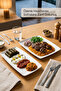 2 Piece Melamine Presentation Plate Set, Presentation Plate, Serving Plate - Patterned Unbreakable Serving Plate - White - 5