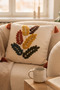 Botanical Garden Colorful Floral Motif Embossed Punch Embroidered Tasseled Cushion Cover 42X42 cm - 3