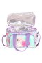 Kids Heart-Shaped Plush Bear Patterned Two-Compartment Lunchbox for Girls - Purple/Green - 3