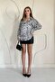 Ecru Leopard Print Satin Shirt