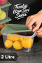 6-Piece Deep Food Storage Container - Rectangular Kitchen Organizer Stackable Storage Container 2Lt Green - 3
