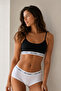 3-Piece Thin Strap Cotton Bralette Half Tank Set with Removable Pads - 2