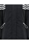High Collar Striped Suit with Elastic Sleeves and Waist, Zipper Closure - Black - 5