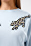 Sequin Double Tiger Embroidered Premium Fabric T-Shirt - 2