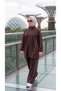 Women's Hijab Tracksuit Set with Zipper, High Collar, Stripe Detail, Sporty and Stylish 2-Piece Set - 4
