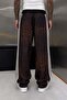 Black Leopard Print Parachute Fabric Baggy Trackpants - 4