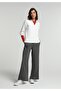 Regular Fit High Waist Wide Leg Women's Anthracite Trousers - 3