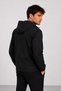 Men's Hooded Seasonal Jacket Black Zippered Water Repellent Windbreaker Raincoat - 5