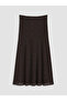 Alita City Lcw Everyday Brown Lace Patterned Midi Women's Skirt with a Difference - 5