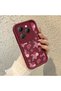 Infinix Hot 40/40 Pro Compatible Case Camera Protective Flowered Pattern Maroon Lover Couple Silicone Phone Case - 2