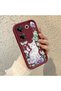 Tecno Camon 20 Pro 5g Compatible Case Camera Protective Cat Case Burgundy Lover Couple Silicone Phone Case - 3