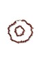 Jasper Real Natural Stone Women's Necklace and Bracelet Brown - 6