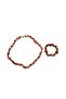 Agate Real Natural Stone Women's Necklace and Bracelet Set Light Brown - 6