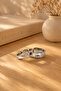 Women's Silver Color 2-Piece Ring Set Patterned Minimal Model - 5