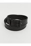 Black Metal Buckle Faux Leather Men's Belt