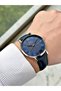 Special Design Navy Blue Color 5 Atm Water Resistant Leather Band Men's Wristwatch with Calendar 24 Months Warranty 1591Mr - 3