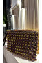 Handmade Straw Bag with Leather Lining Front and Back Beaded Clutch Bag Brown (30X20Cm)
