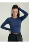 Long Sleeve Cotton Round Neck Blouse