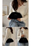 Hand Knitted Black Chain Strap Bag – 32X15 cm - 2