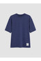 Peak New Season Navy Blue Crew Neck Men's T-Shirt - 5